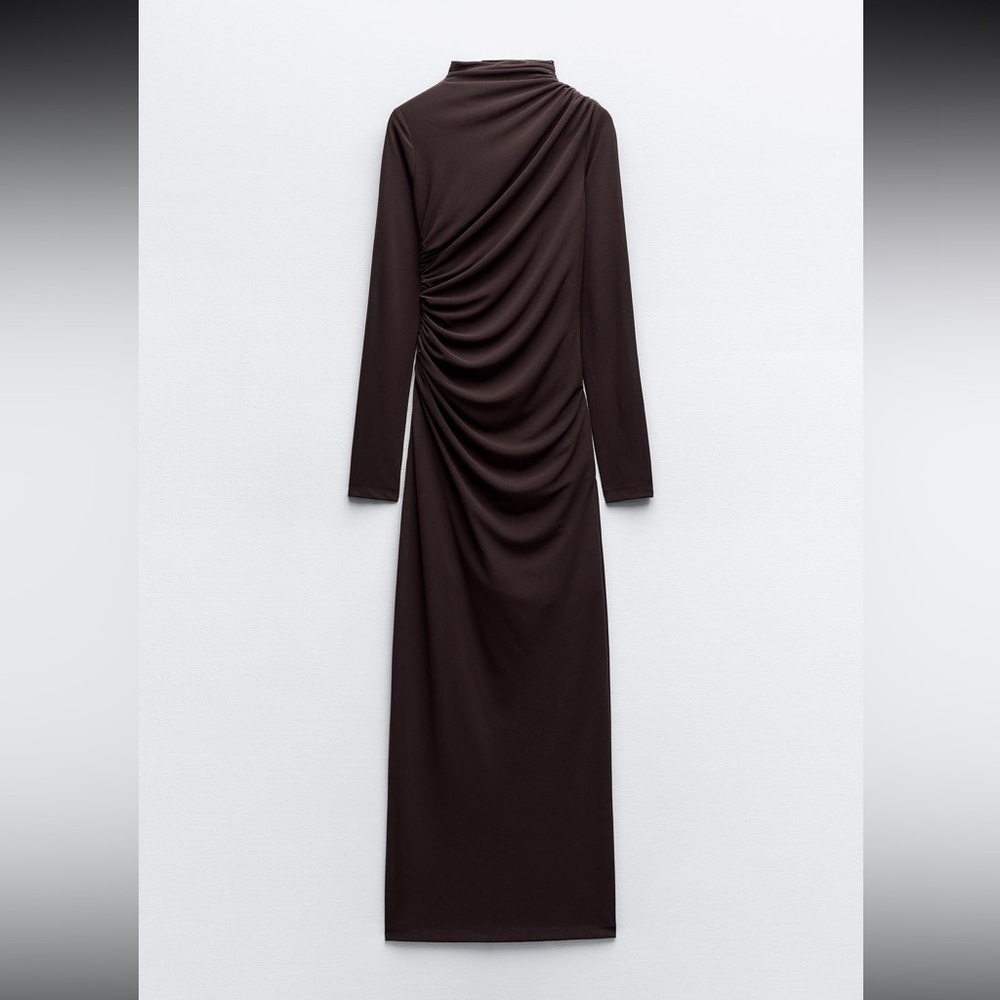 Zara Chocolate Long Sleeve Dress